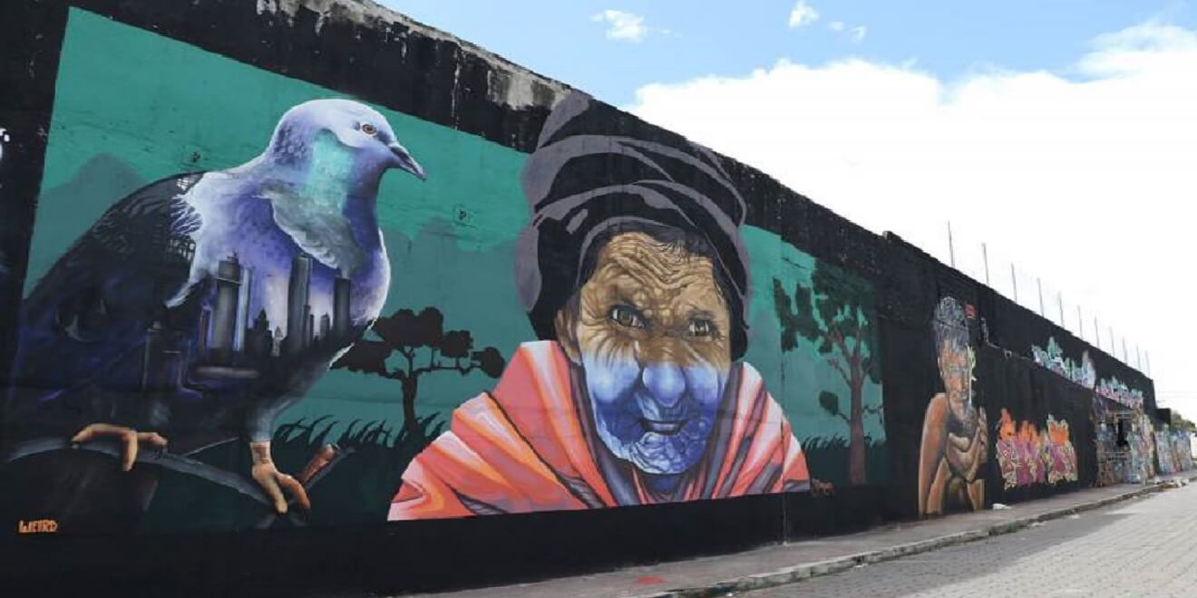 Mural artistico en San Gabriel. Carchi. Andes. Ecuador