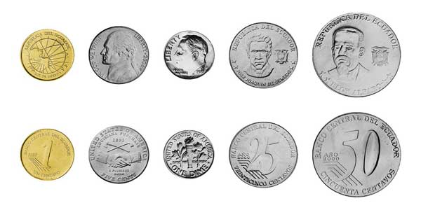 Moneda de Ecuador. Denominación de centavos.