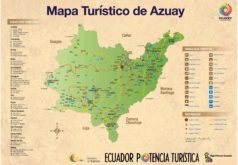Mapa turistico de Cuenca. Azuay, Ecuador. Cordillera de los Andes ecuatorianos