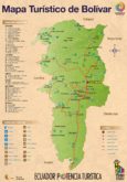 Mapa turistico de Guaranda. Bolivar, Ecuador. Cordillera de los Andes ecuatorianos