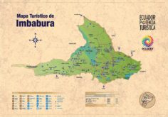Mapa turistico de Ibarra. Imbabura, Ecuador. Cordillera de los Andes ecuatorianos