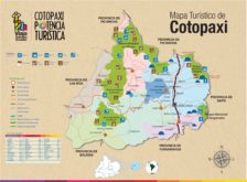 Mapa turistico de Latacunga. Cotopaxi, Ecuador. Cordillera de los Andes ecuatorianos