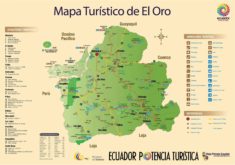 Mapa turistico de Machala. El Oro, Ecuador. Costa ecuatoriana del pacifico