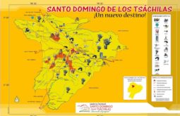 Mapa turistico de Santo Domingo de los Tsachilas, Ecuador. Cordillera de los Andes ecuatorianos