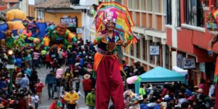 Carnival parade. Guaranda, Ecuador