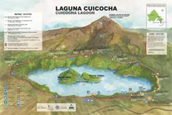 Cuicocha lagoon tourist map, Ecuador
